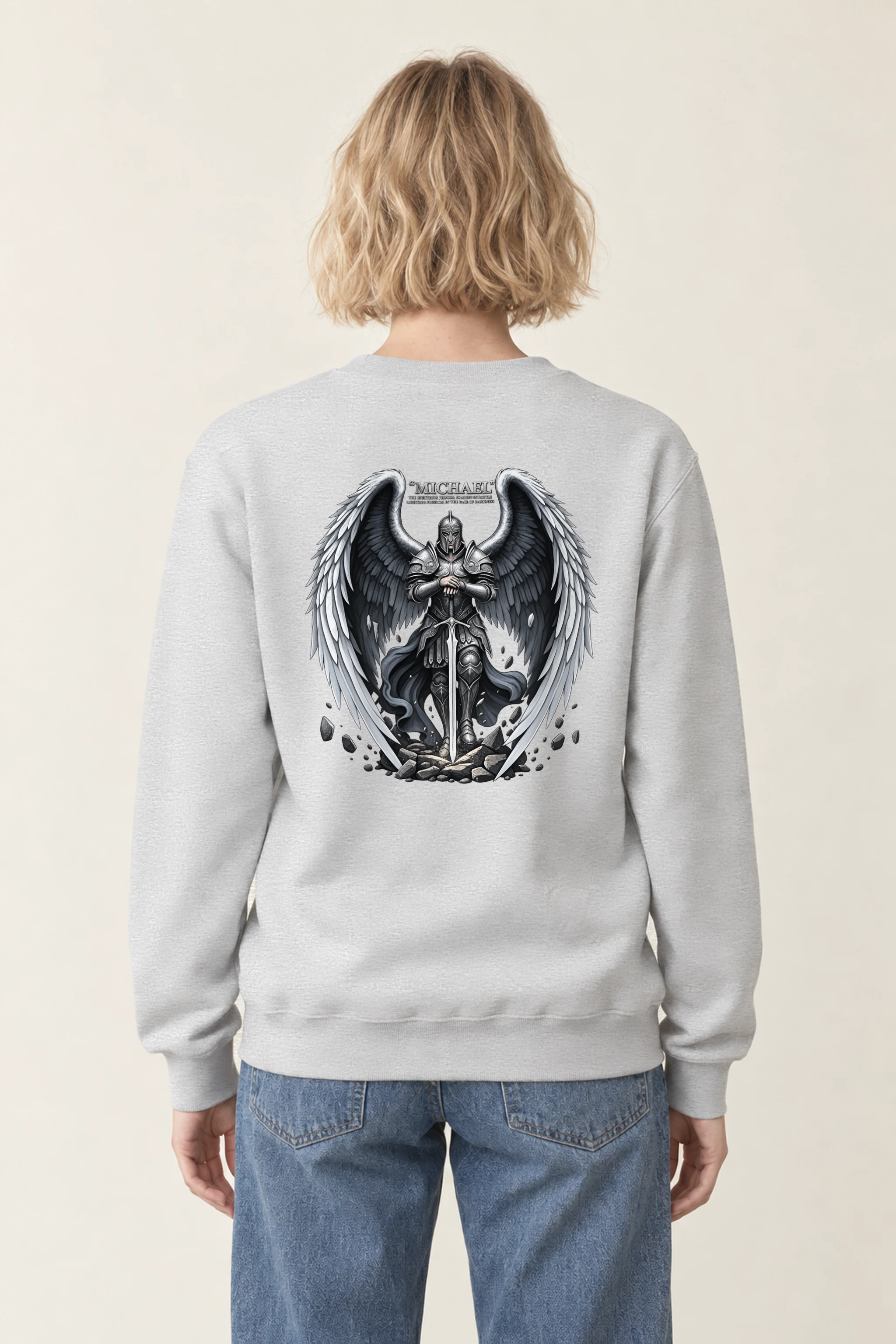 "Armored Archangel Michael" 1 Crewneck Sweatshirt
