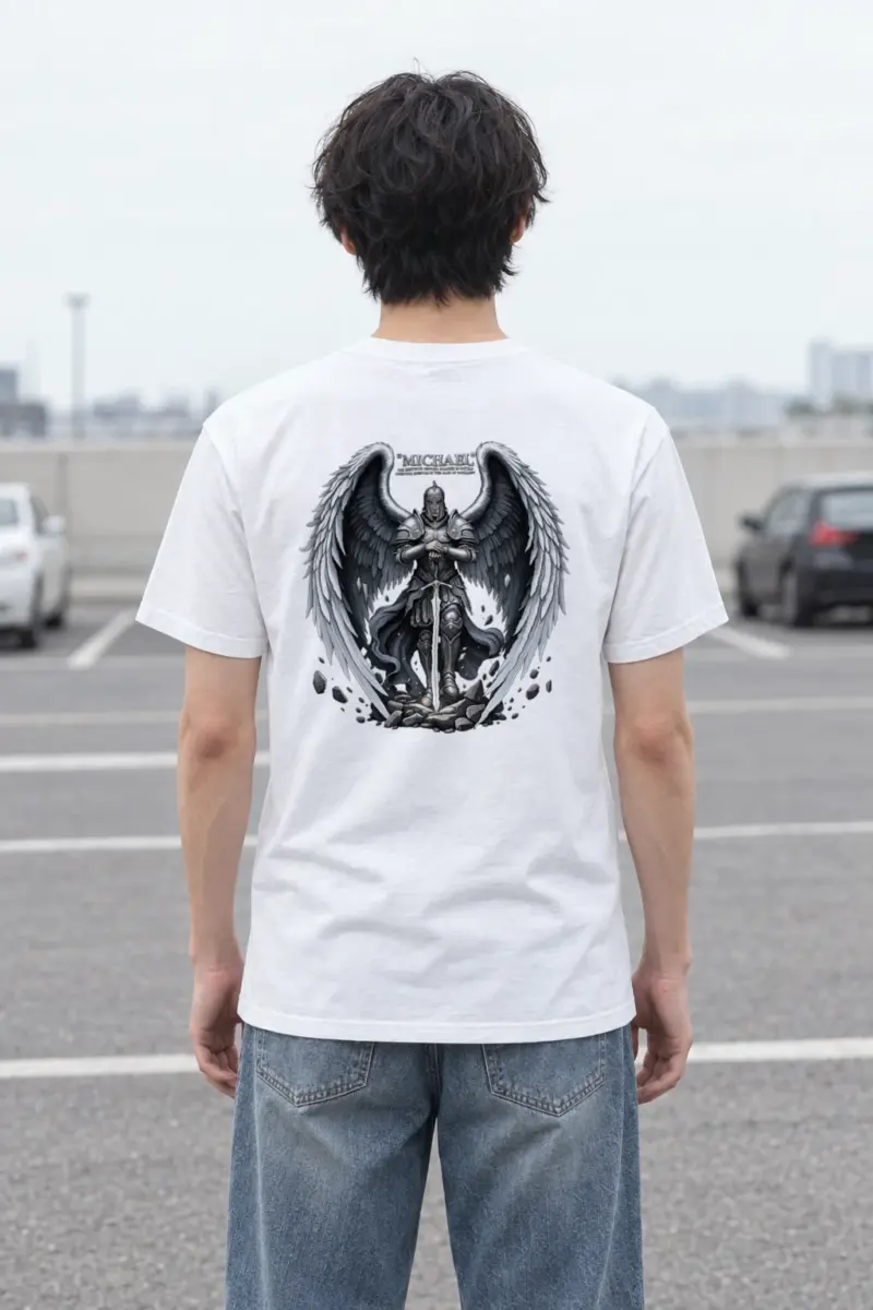 "Armored Archangel Michael" Heavyweight Unisex Crewneck T-shirt