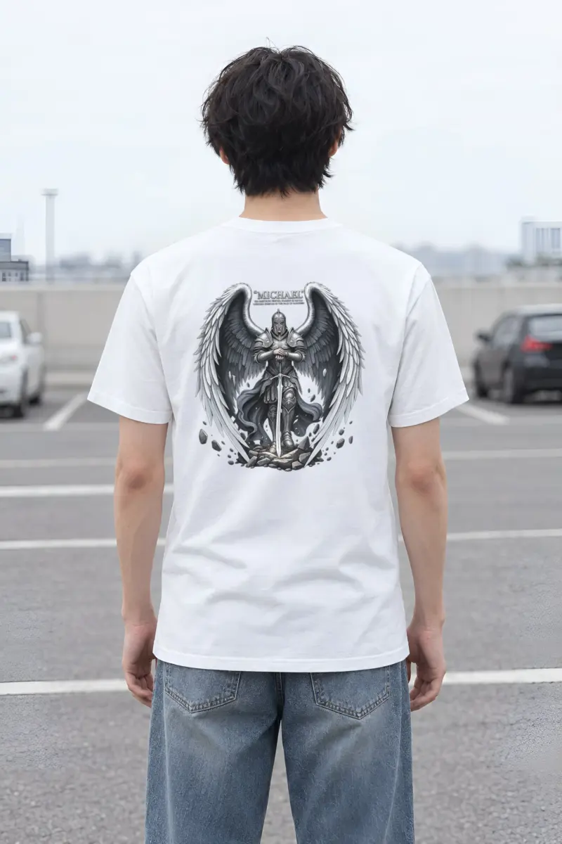 "Armored Archangel Michael" Heavyweight Unisex Crewneck T-shirt