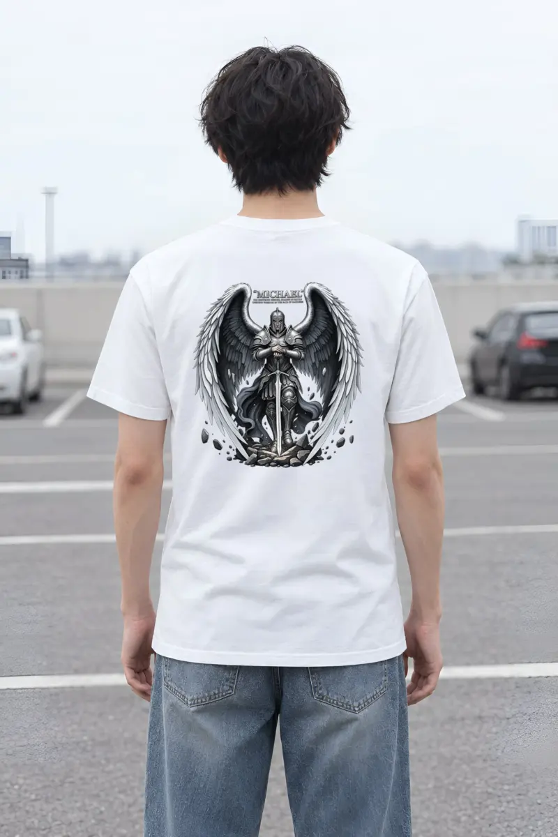 "Armored Archangel Michael" Heavyweight Unisex Crewneck T-shirt