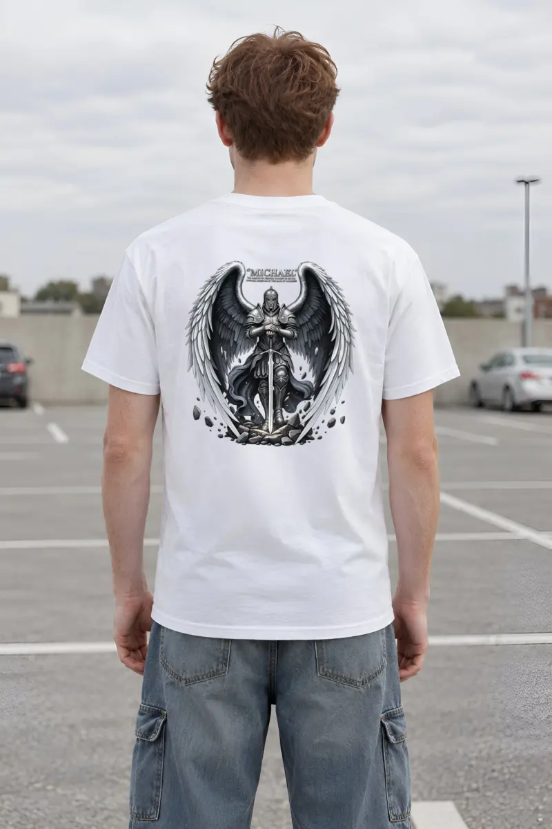"Armored Archangel Michael" Heavyweight Unisex Crewneck T-shirt