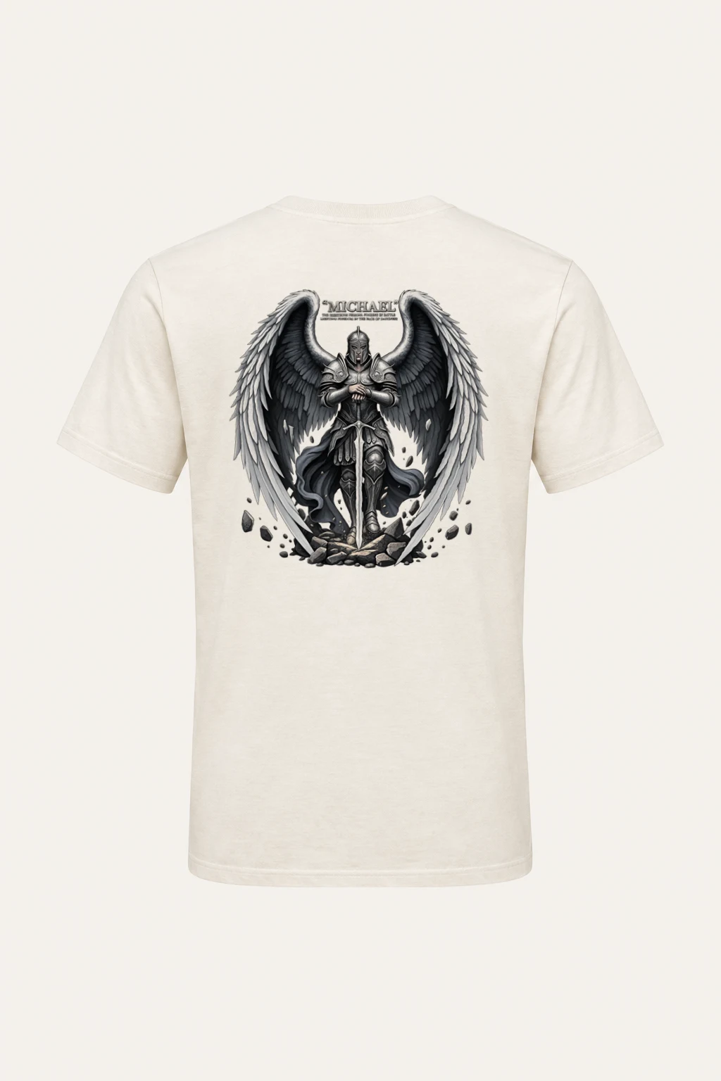 "Armored Archangel Michael" Heavyweight Unisex Crewneck T-shirt | Gildan 5000