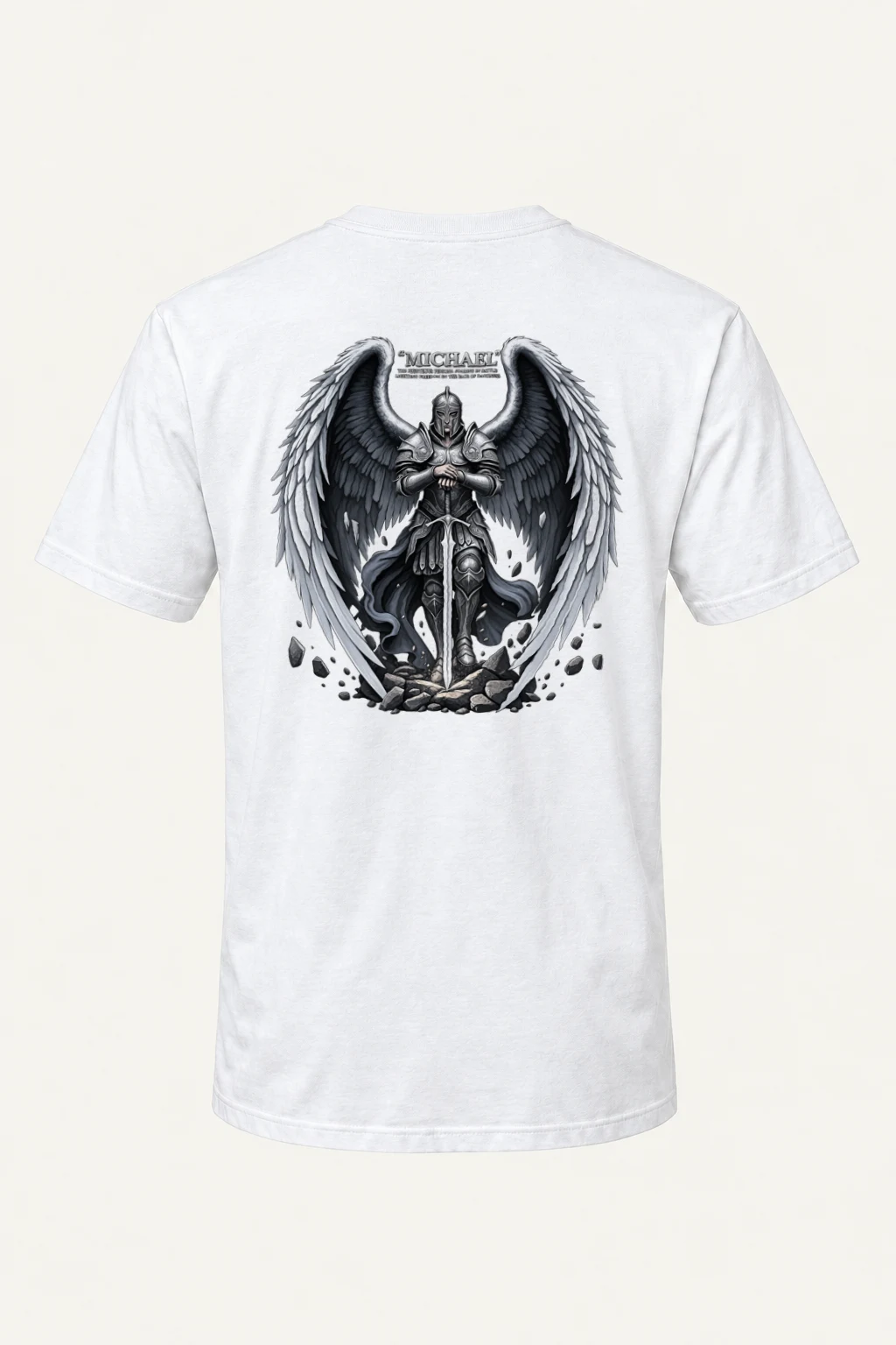 "Armored Archangel Michael" Heavyweight Unisex Crewneck T-shirt | Gildan 5000