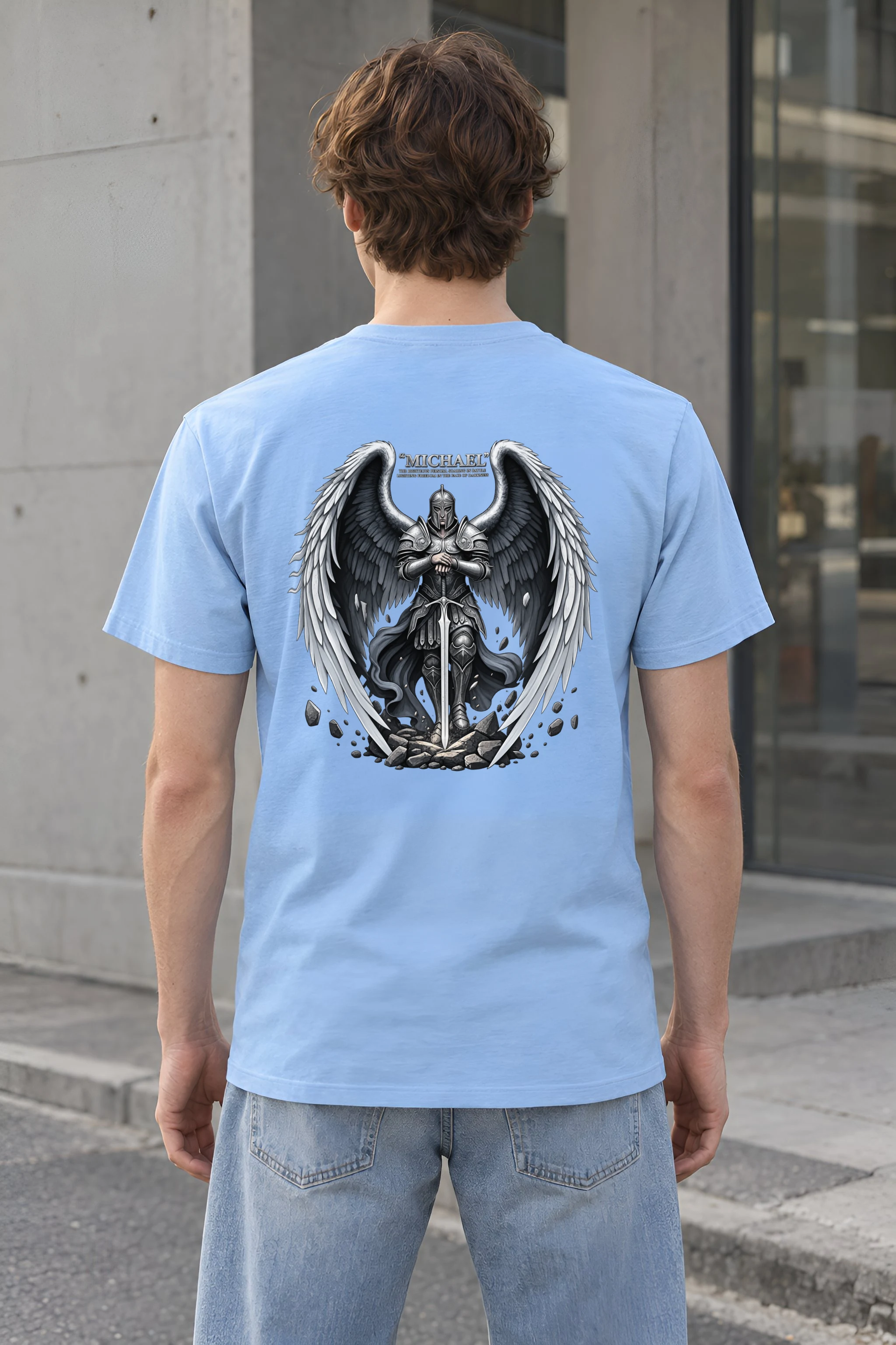 "Armored Archangel Michael" Heavyweight Unisex Crewneck T-shirt
