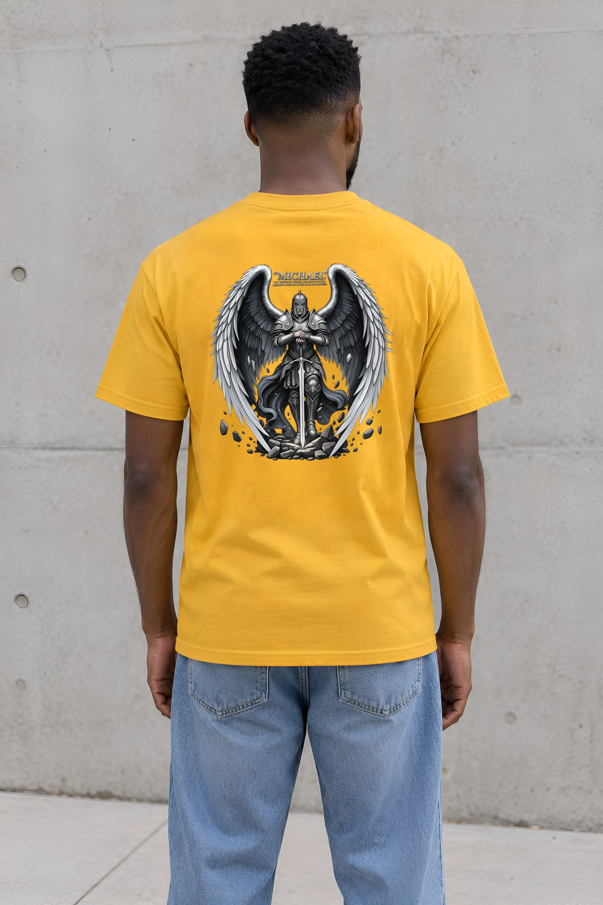"Armored Archangel Michael" Heavyweight Unisex Crewneck T-shirt