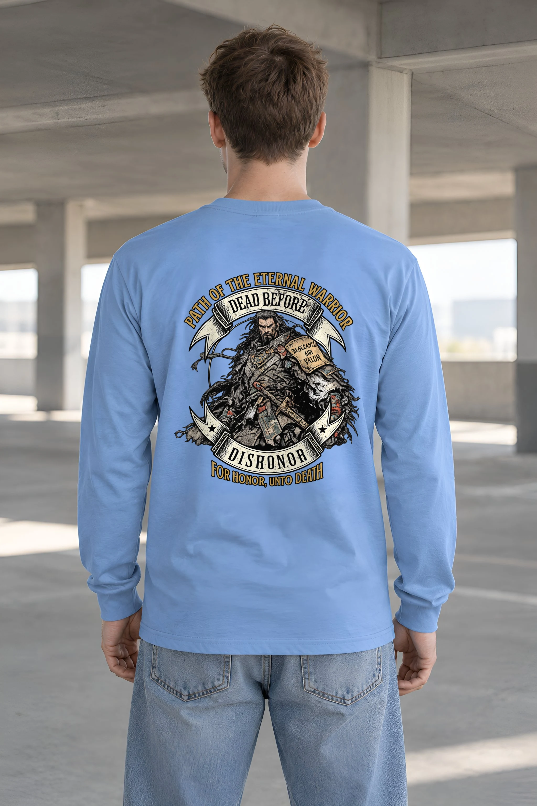 "Armored Banner Warrior" Unisex Longsleeve T-shirt