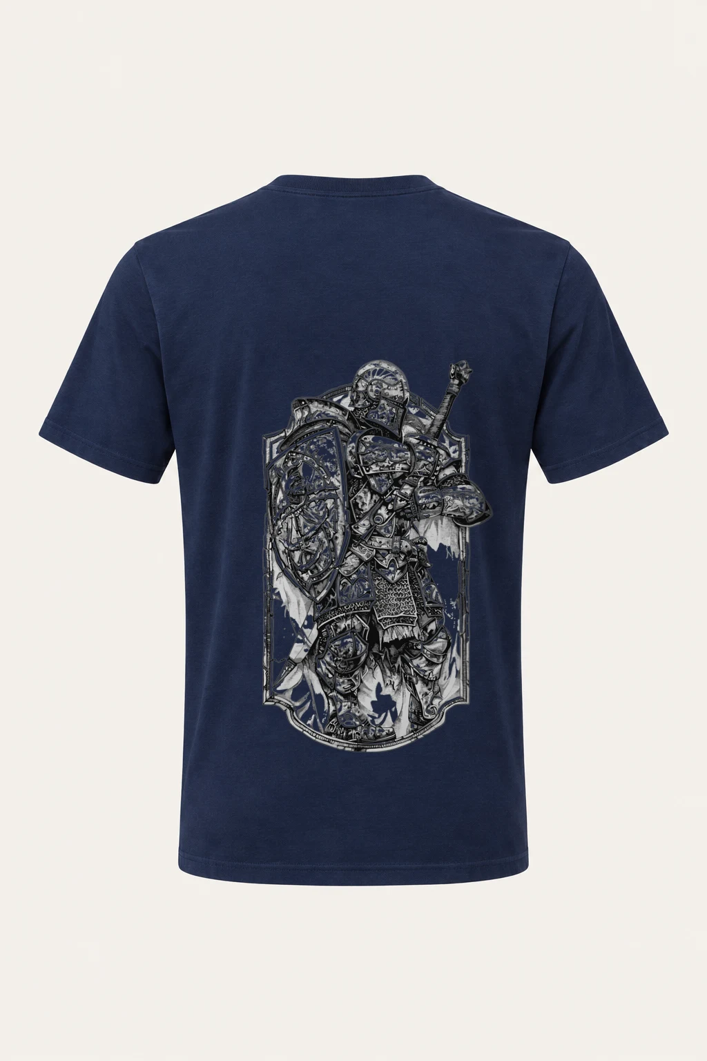 "Armored Knight Engraving" Heavyweight Unisex Crewneck T-shirt | Gildan 5000