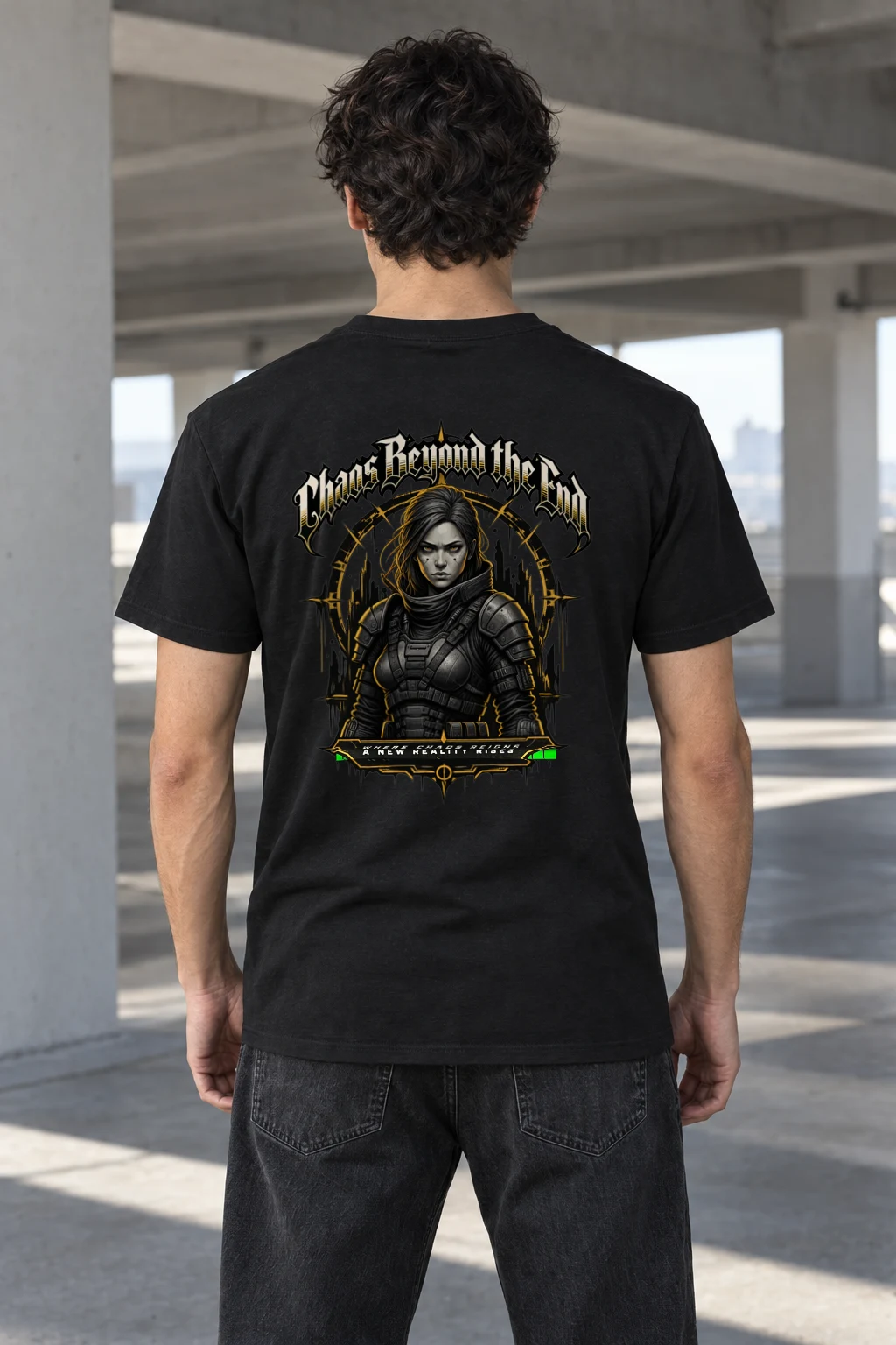 "Armored Warrior Emblem" Heavyweight Unisex Crewneck T-shirt | Gildan 5000