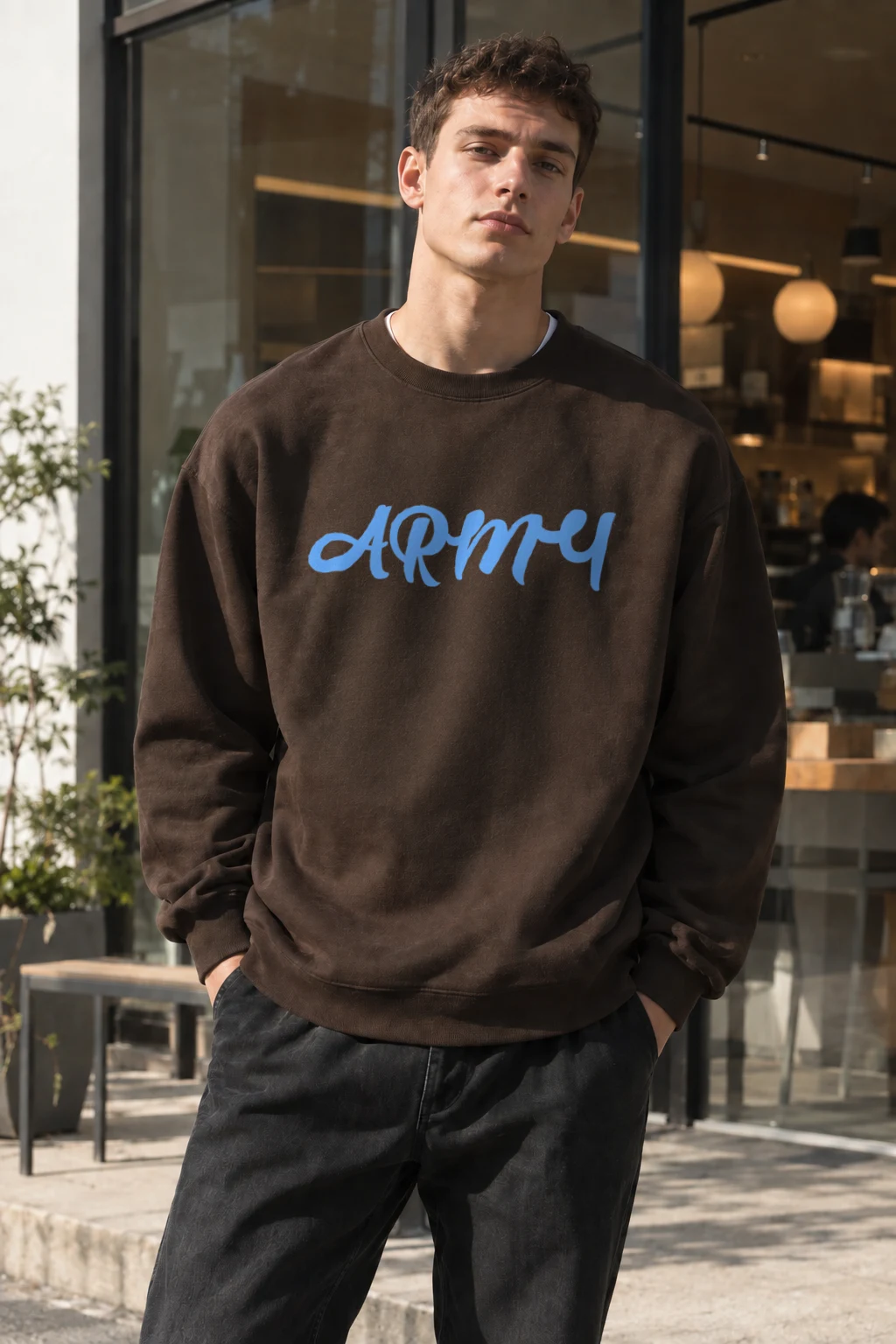 "Army Script" Heavy Blend Unisex Crewneck Sweatshirt | Gildan 18000