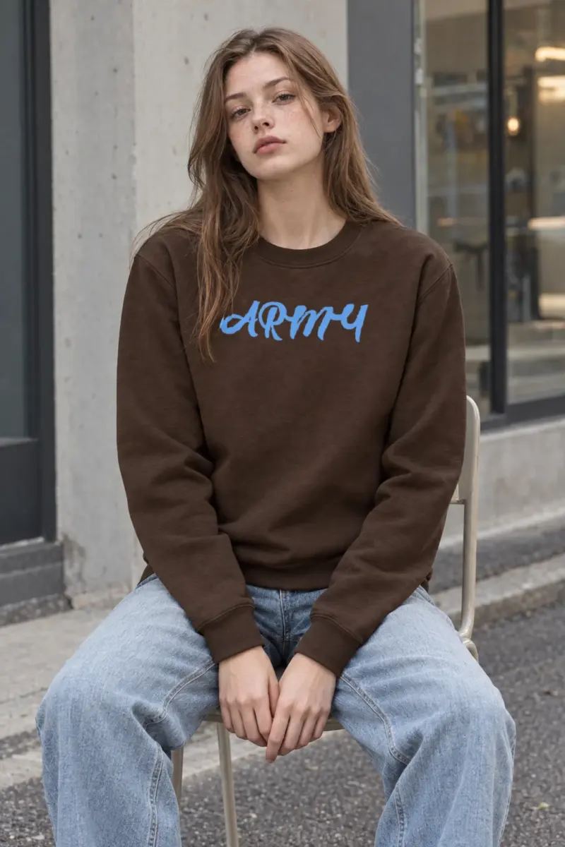 "Army Script" Heavy Blend Unisex Crewneck Sweatshirt