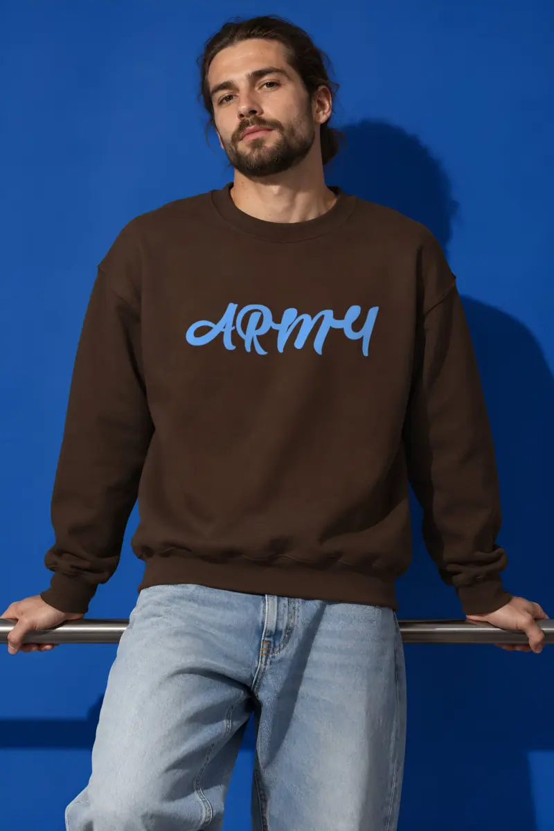 "Army Script" Heavy Blend Unisex Crewneck Sweatshirt