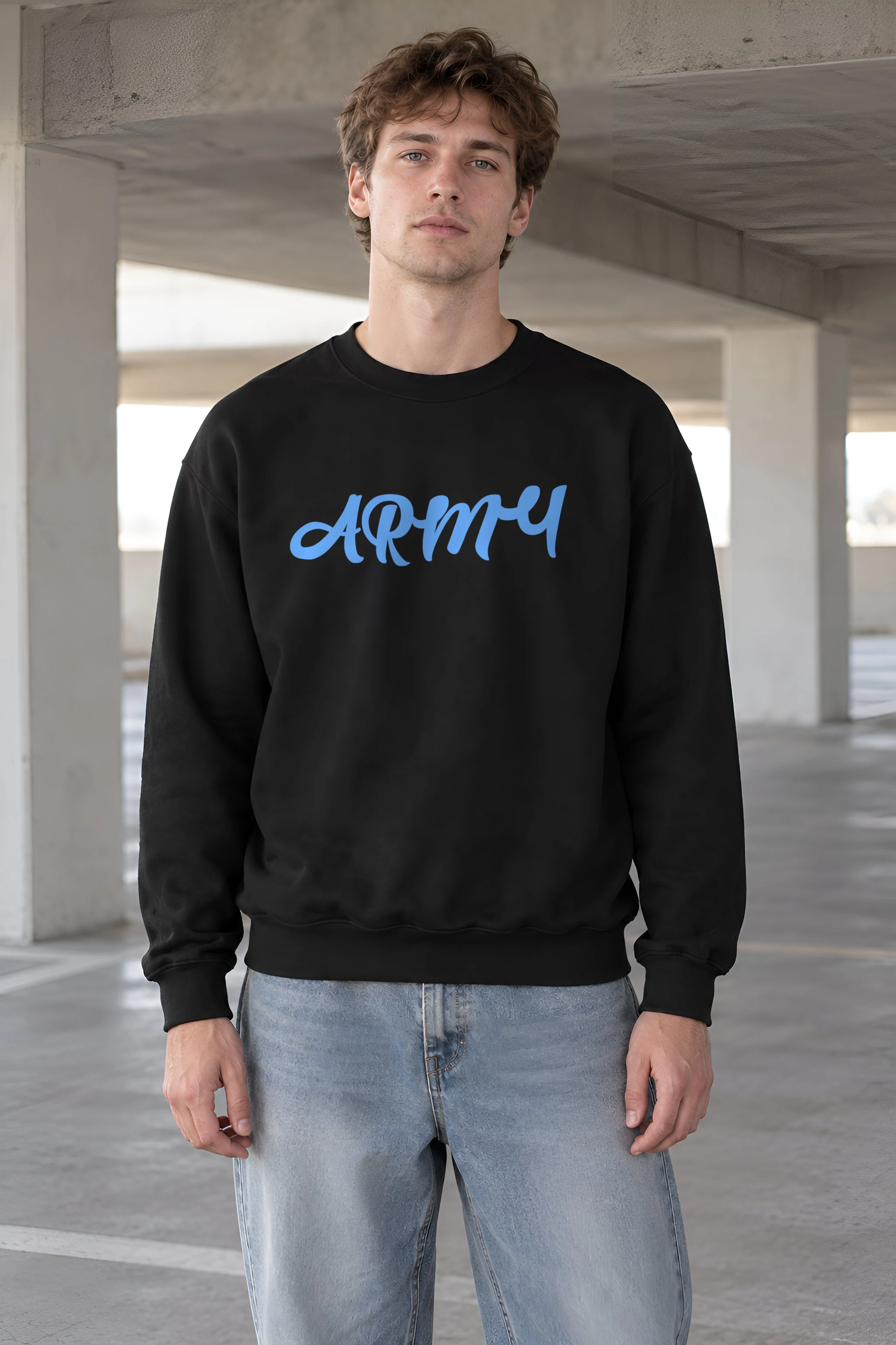 "Army Script" 1 Crewneck Sweatshirt