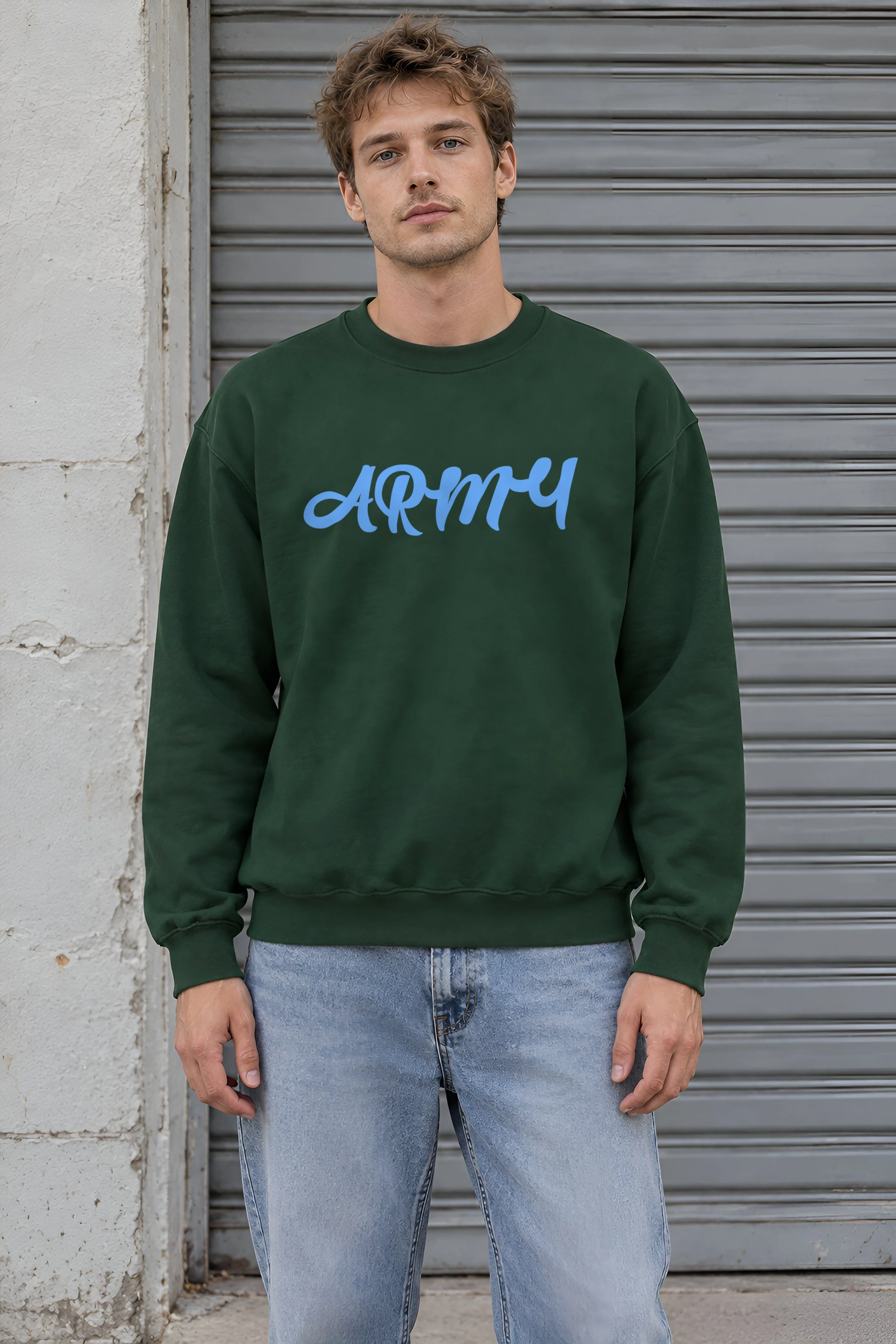 "Army Script" 1 Crewneck Sweatshirt