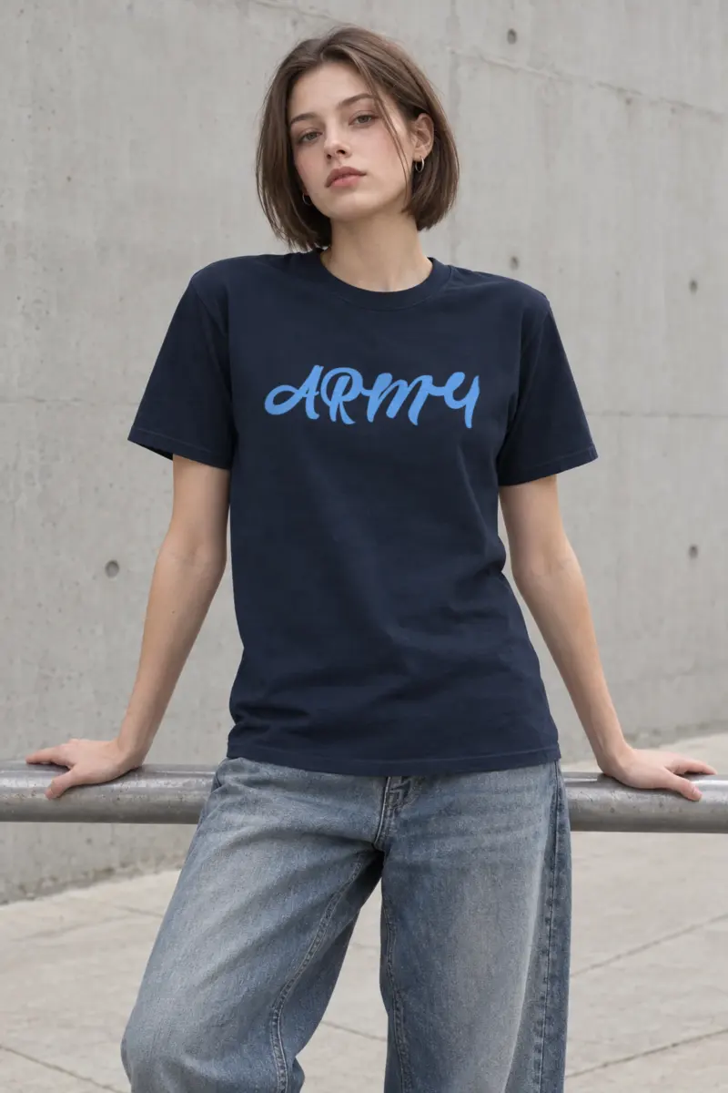 "Army Script" Heavyweight Unisex Crewneck T-shirt