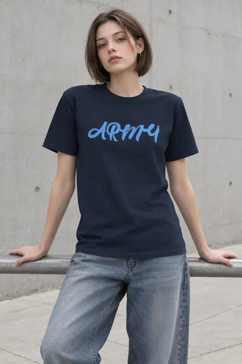 "Army Script" Heavyweight Unisex Crewneck T-shirt