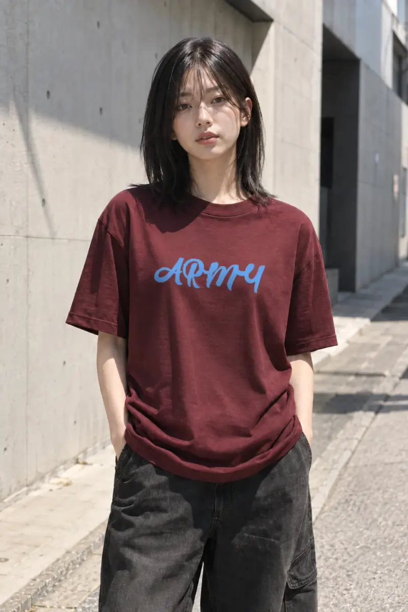 "Army Script" Heavyweight Unisex Crewneck T-shirt | Gildan 5000