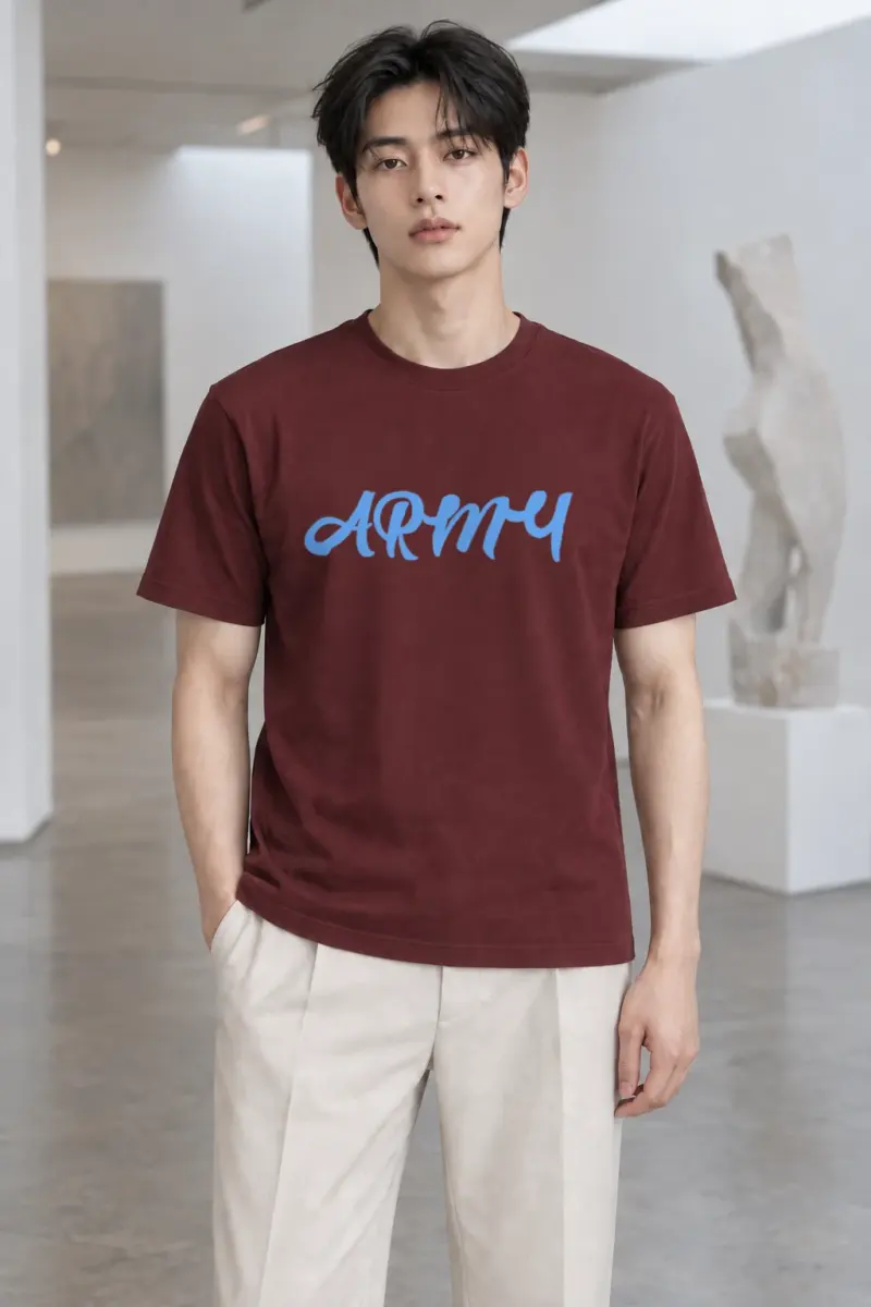 "Army Script" Heavyweight Unisex Crewneck T-shirt | Gildan 5000