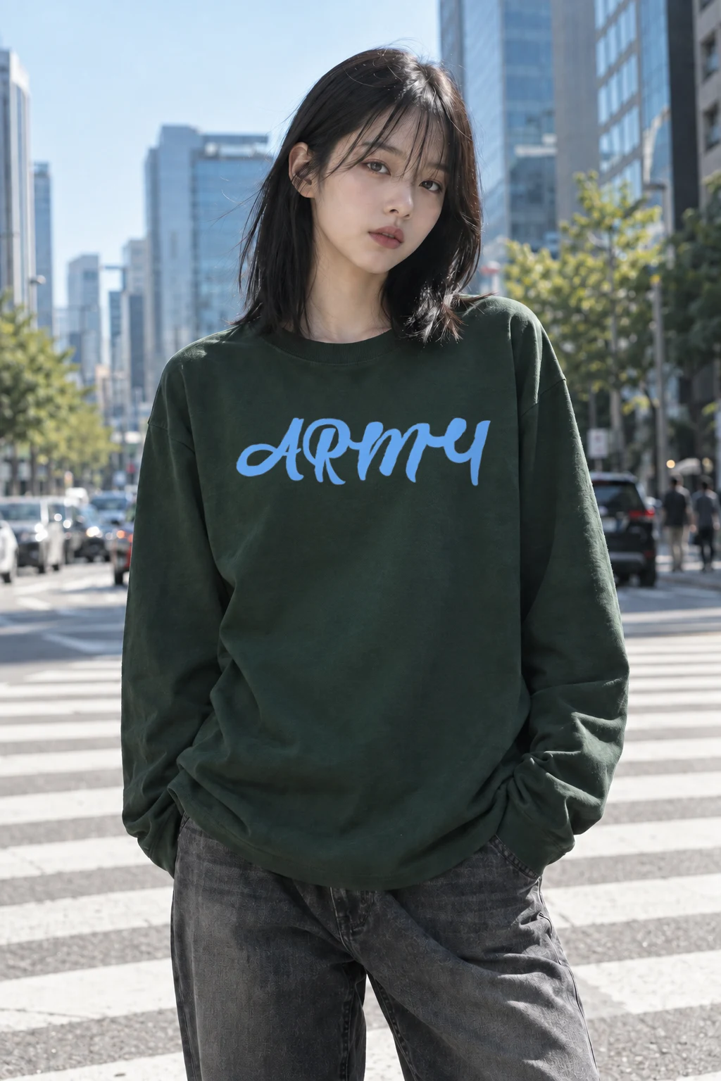 "Army Script" Unisex Longsleeve T-shirt | Gildan 2400