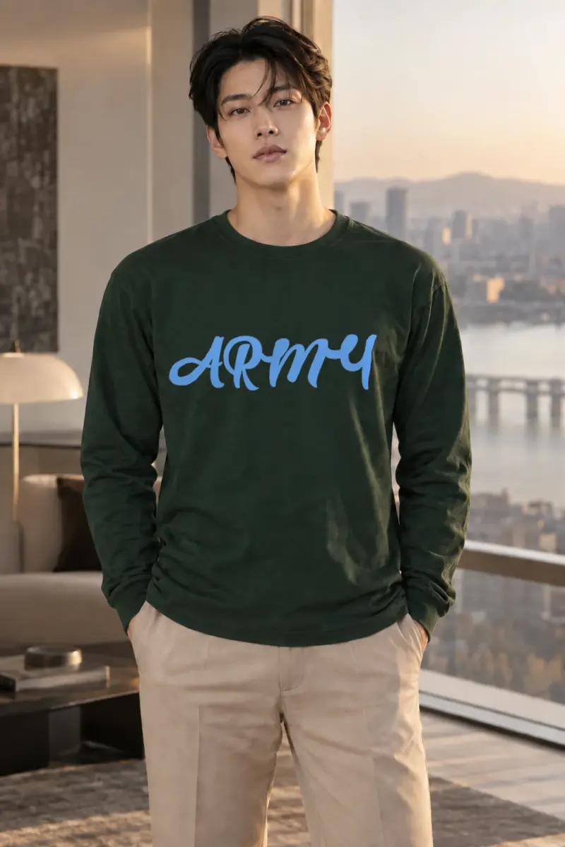 "Army Script" Unisex Longsleeve T-shirt | Gildan 2400