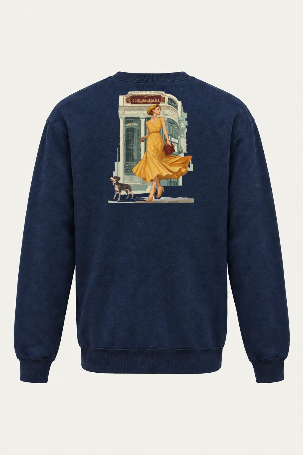"Art Deco Dog Walk" Heavy Blend Unisex Crewneck Sweatshirt | Gildan 18000