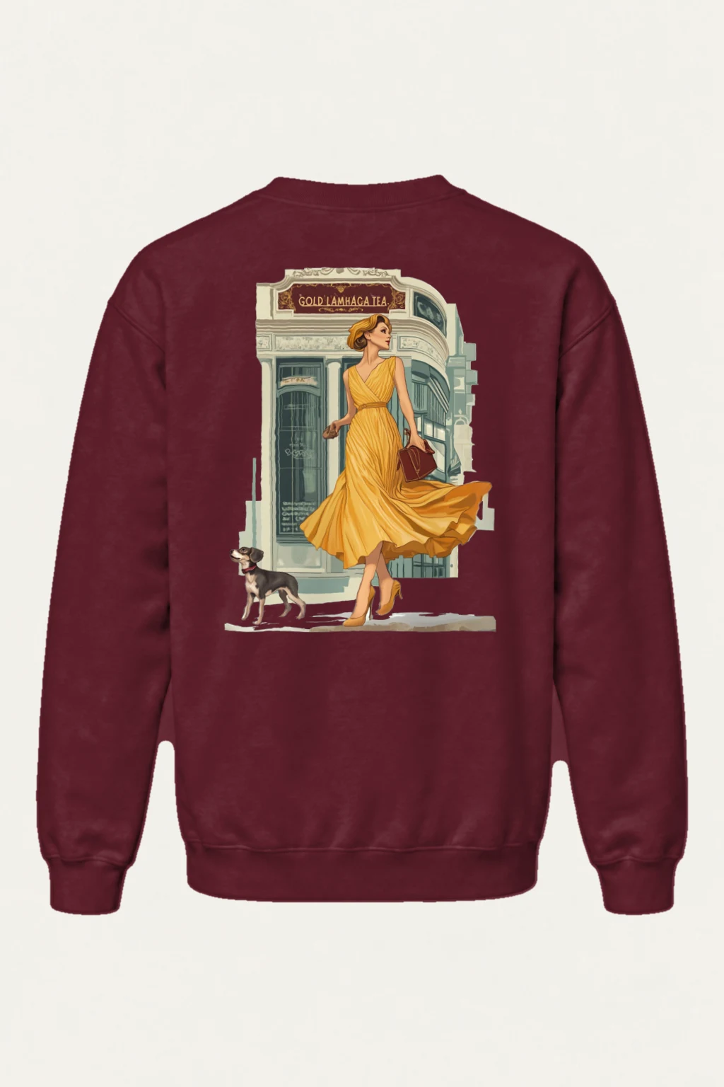 "Art Deco Dog Walk" Heavy Blend Unisex Crewneck Sweatshirt | Gildan 18000