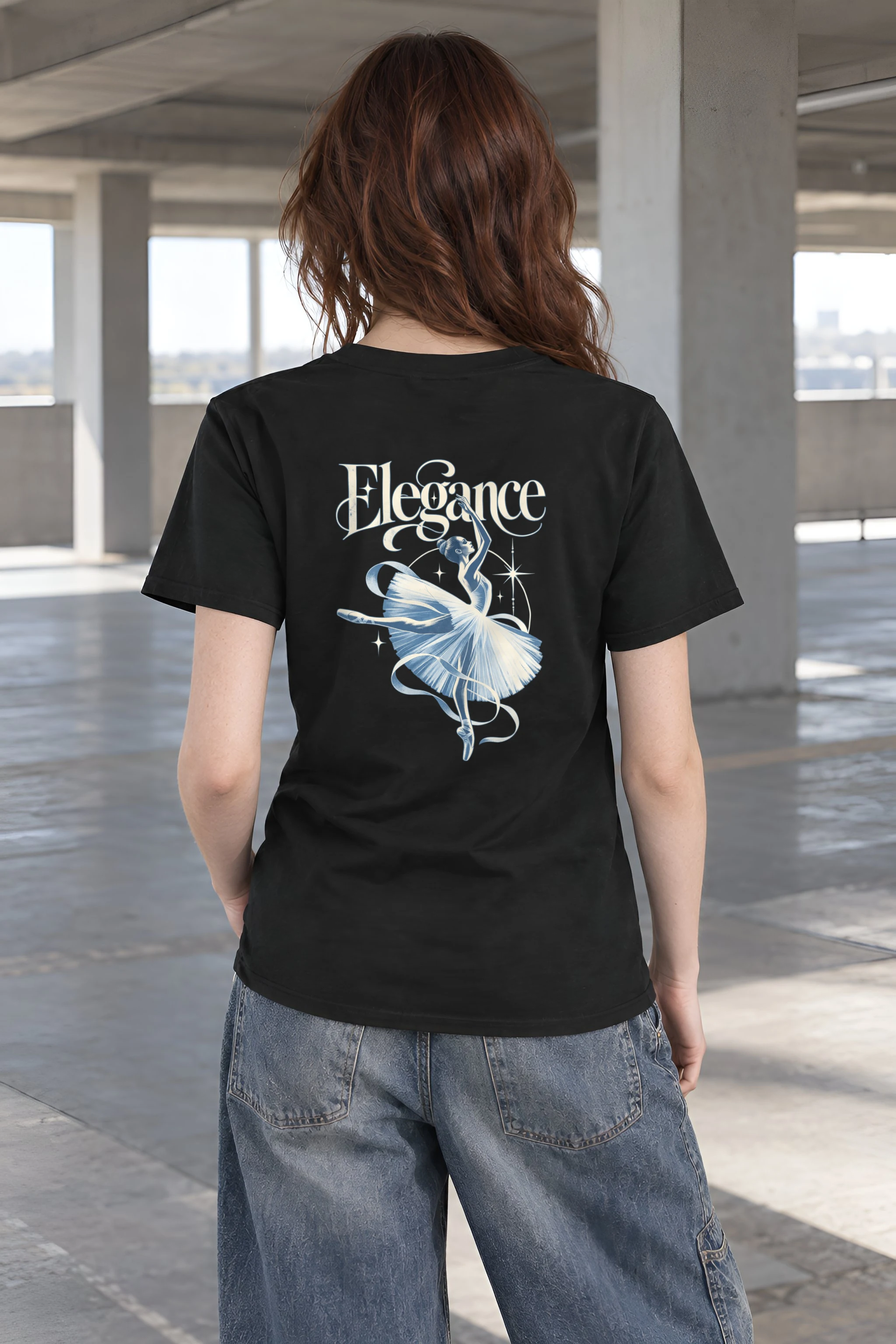 "Art Deco Leap" Heavyweight Unisex Crewneck T-shirt