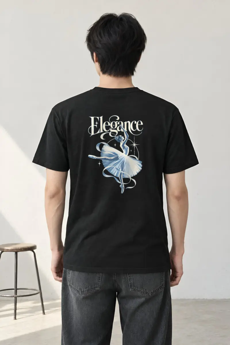 "Art Deco Leap" Heavyweight Unisex Crewneck T-shirt