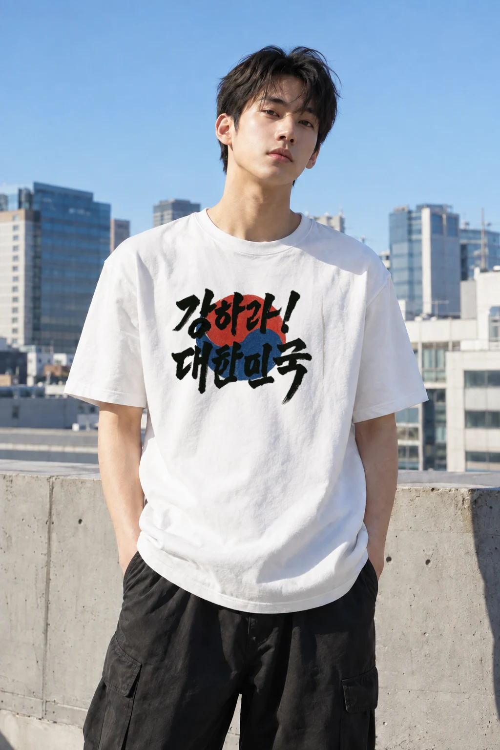"Asahi Brush Circles" Heavyweight Unisex Crewneck T-shirt | Gildan 5000