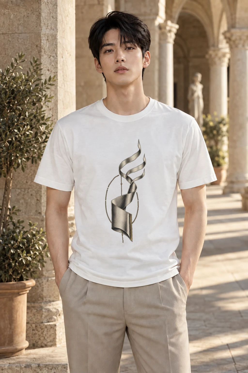 "Ascending Spiral" Heavyweight Unisex Crewneck T-shirt | Gildan 5000