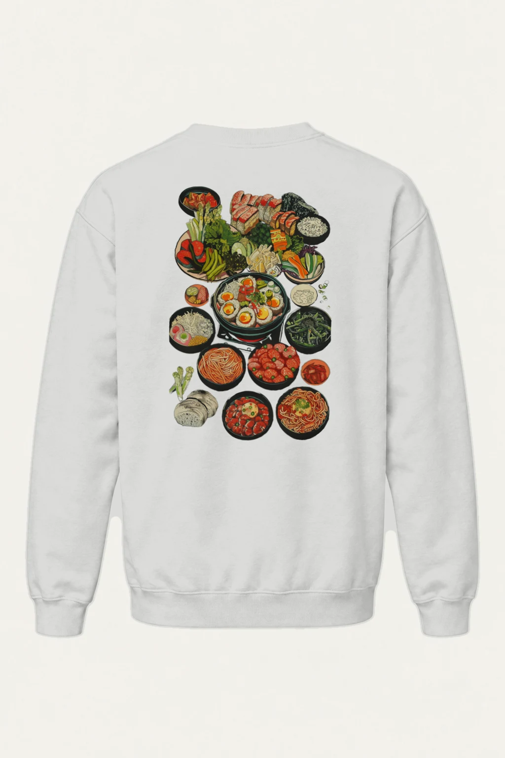 "Asian Food Spread" Heavy Blend Unisex Crewneck Sweatshirt | Gildan 18000