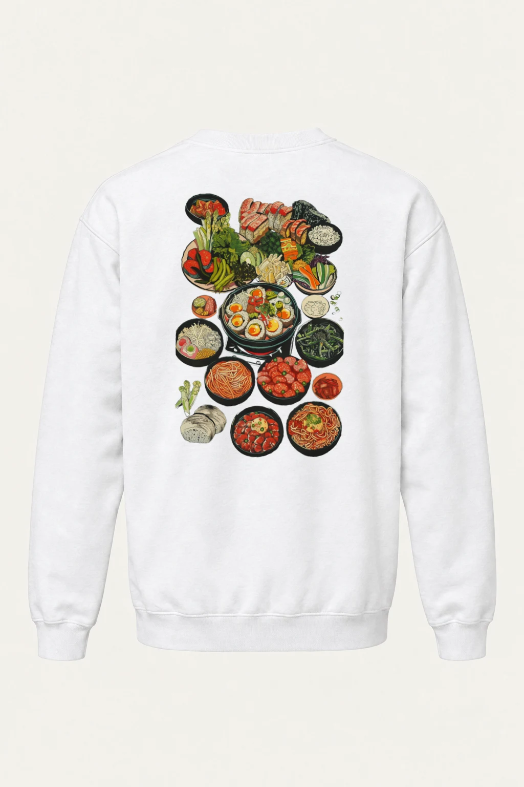 "Asian Food Spread" Heavy Blend Unisex Crewneck Sweatshirt | Gildan 18000