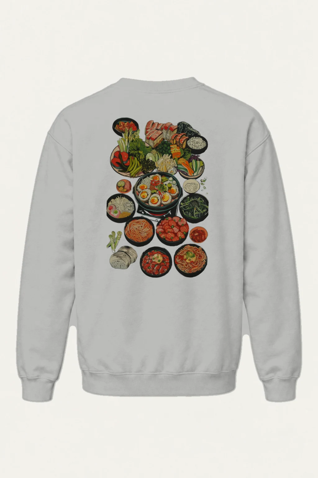 "Asian Food Spread" Heavy Blend Unisex Crewneck Sweatshirt | Gildan 18000