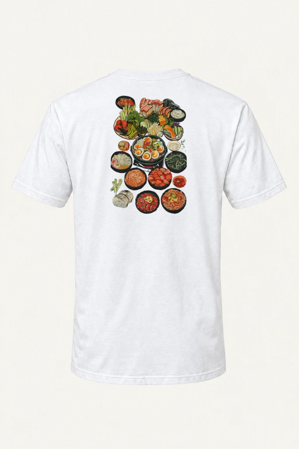"Asian Food Spread" Heavyweight Unisex Crewneck T-shirt | Gildan 5000