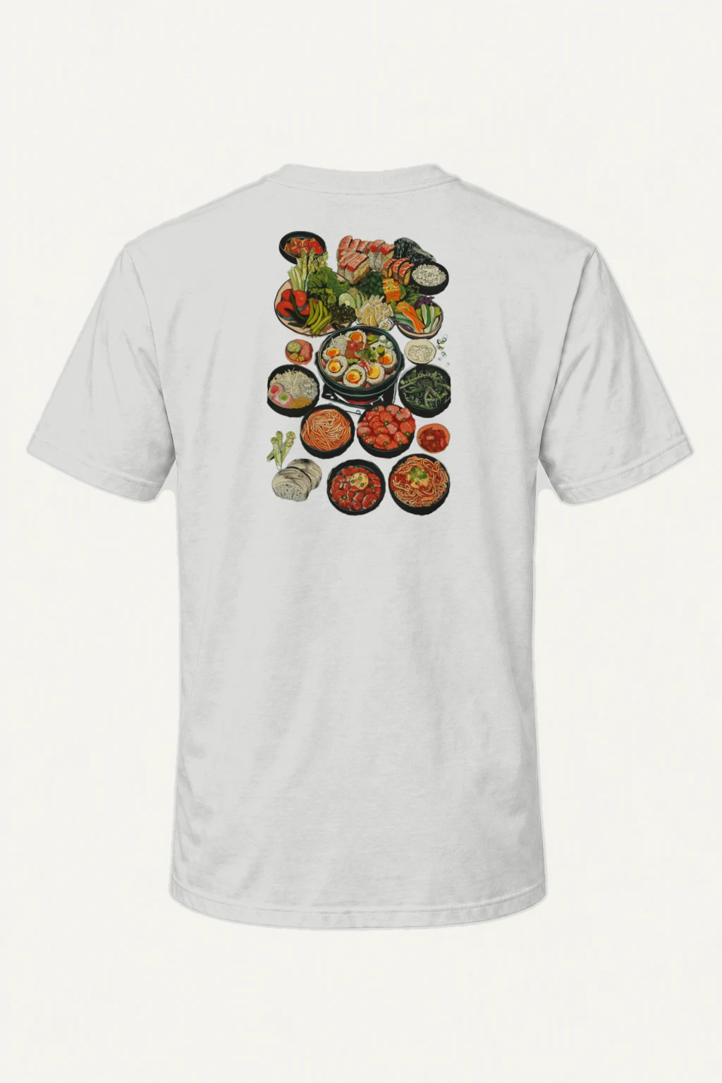 "Asian Food Spread" Heavyweight Unisex Crewneck T-shirt | Gildan 5000