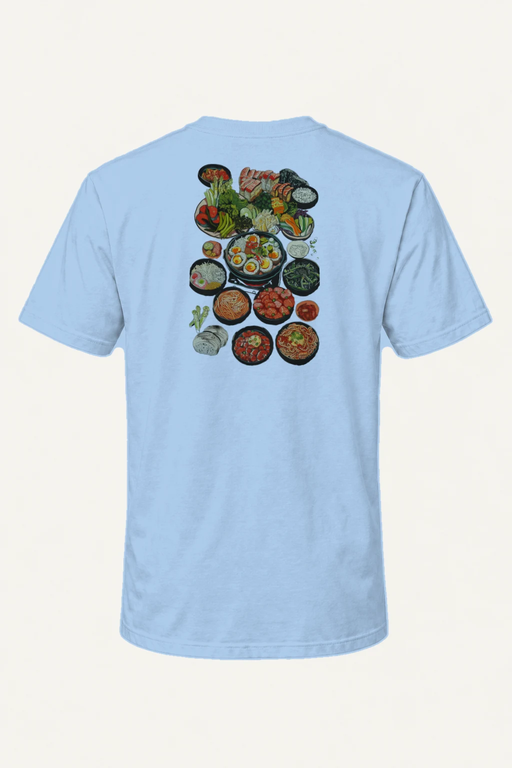 "Asian Food Spread" Heavyweight Unisex Crewneck T-shirt | Gildan 5000