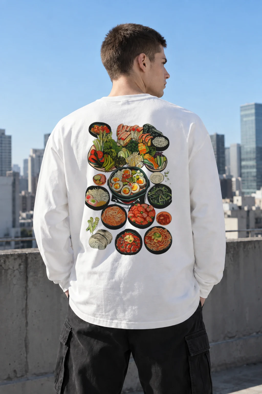 "Asian Food Spread" Unisex Longsleeve T-shirt | Gildan 2400