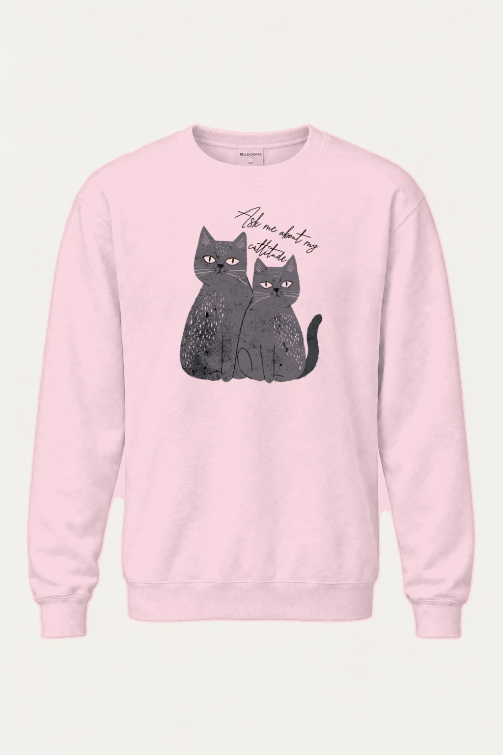 "Ask Me About My Cattitude" Heavy Blend Unisex Crewneck Sweatshirt | Gildan 18000