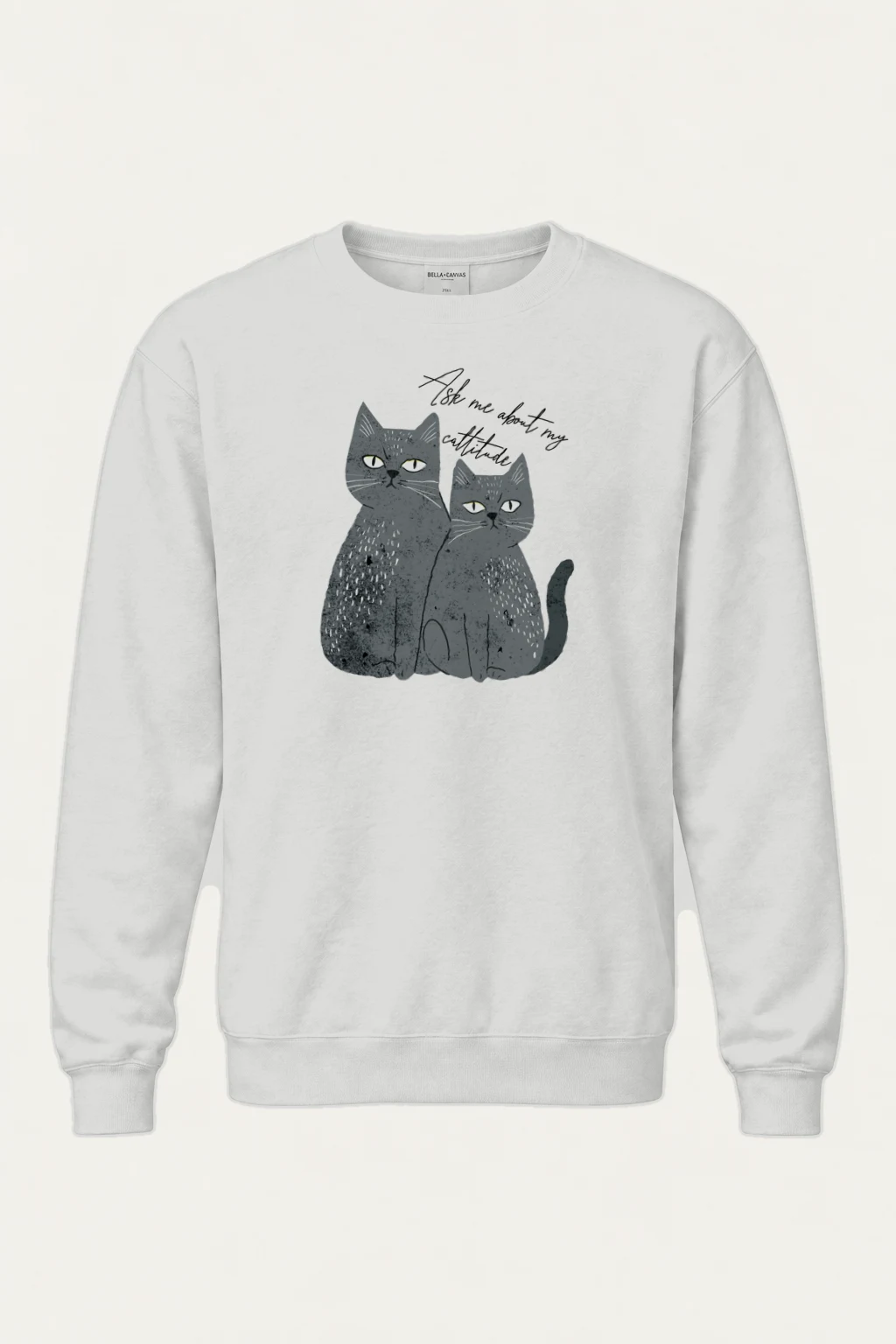 "Ask Me About My Cattitude" Heavy Blend Unisex Crewneck Sweatshirt | Gildan 18000