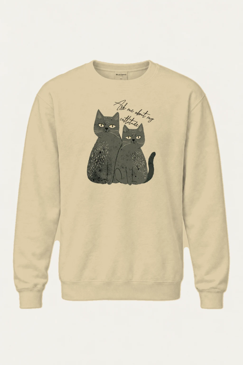 "Ask Me About My Cattitude" Heavy Blend Unisex Crewneck Sweatshirt | Gildan 18000