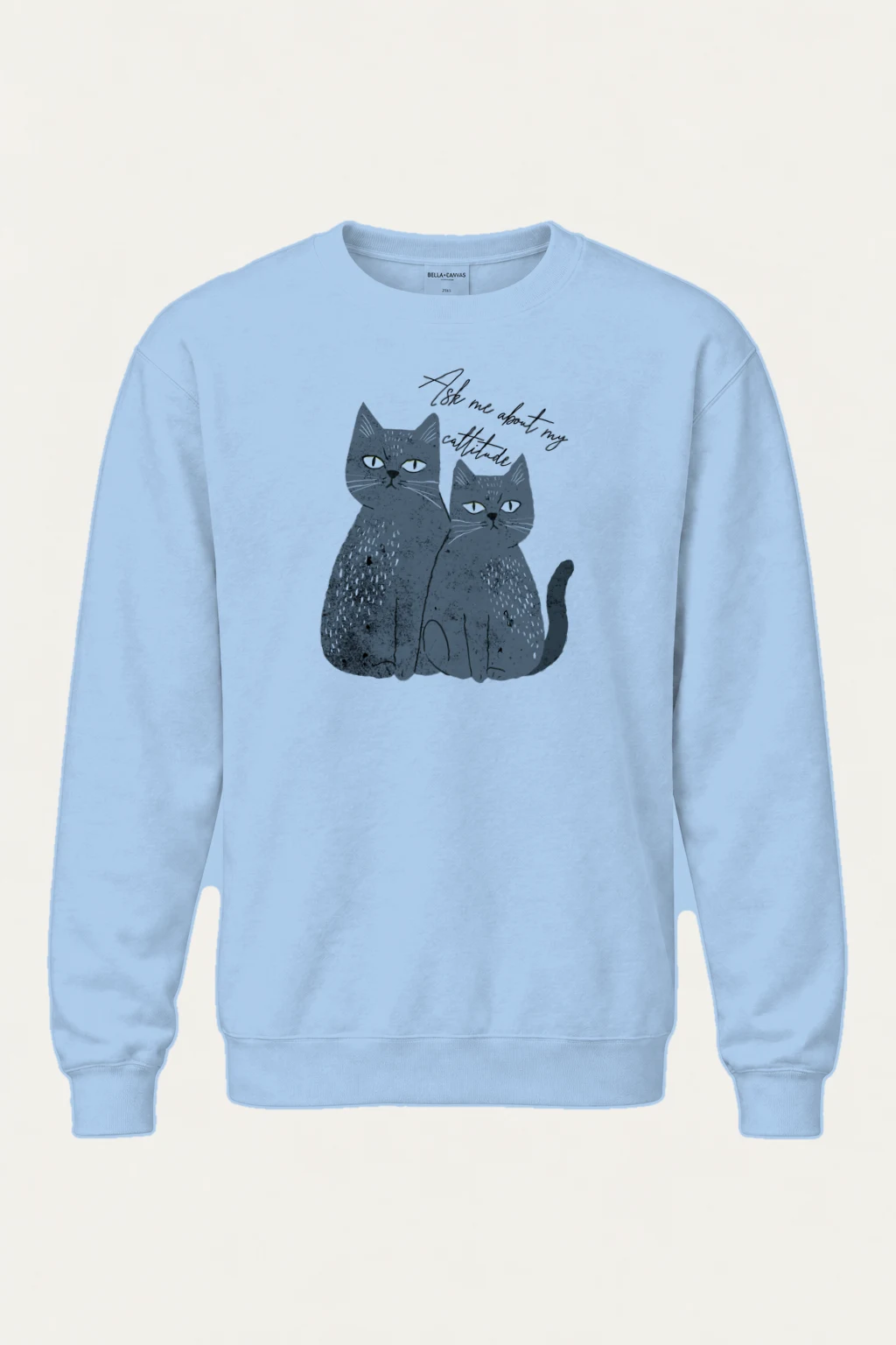 "Ask Me About My Cattitude" Heavy Blend Unisex Crewneck Sweatshirt | Gildan 18000