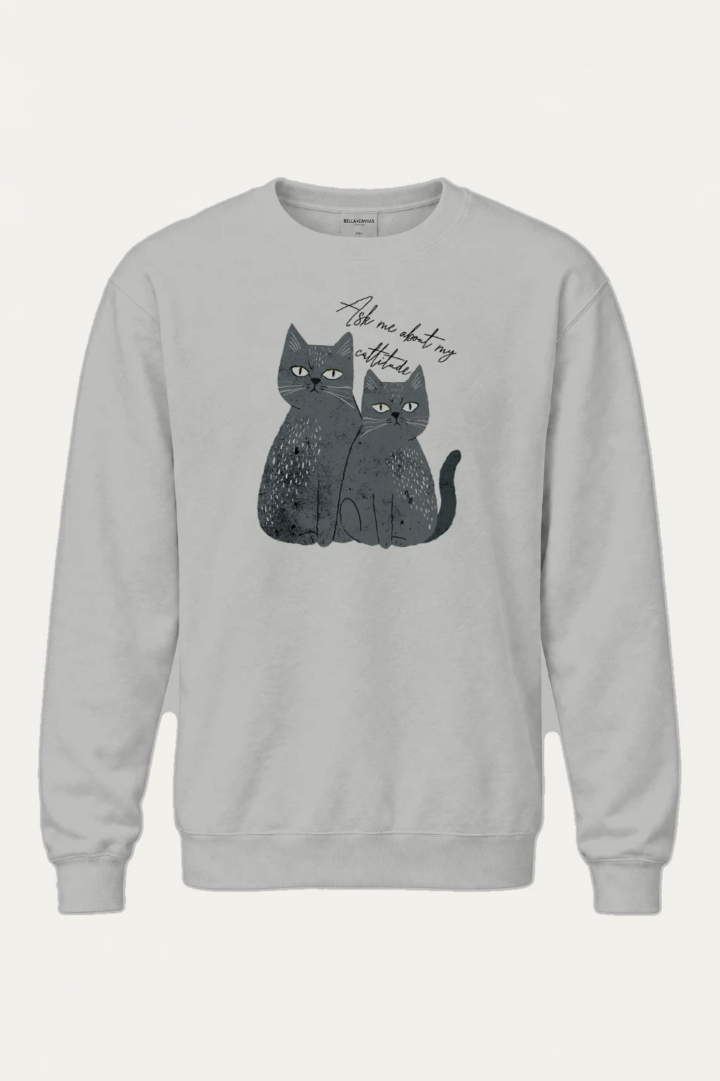 "Ask Me About My Cattitude" Heavy Blend Unisex Crewneck Sweatshirt | Gildan 18000