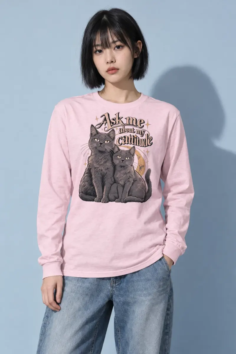 "Ask Me About My Cattitude" Unisex Longsleeve T-shirt