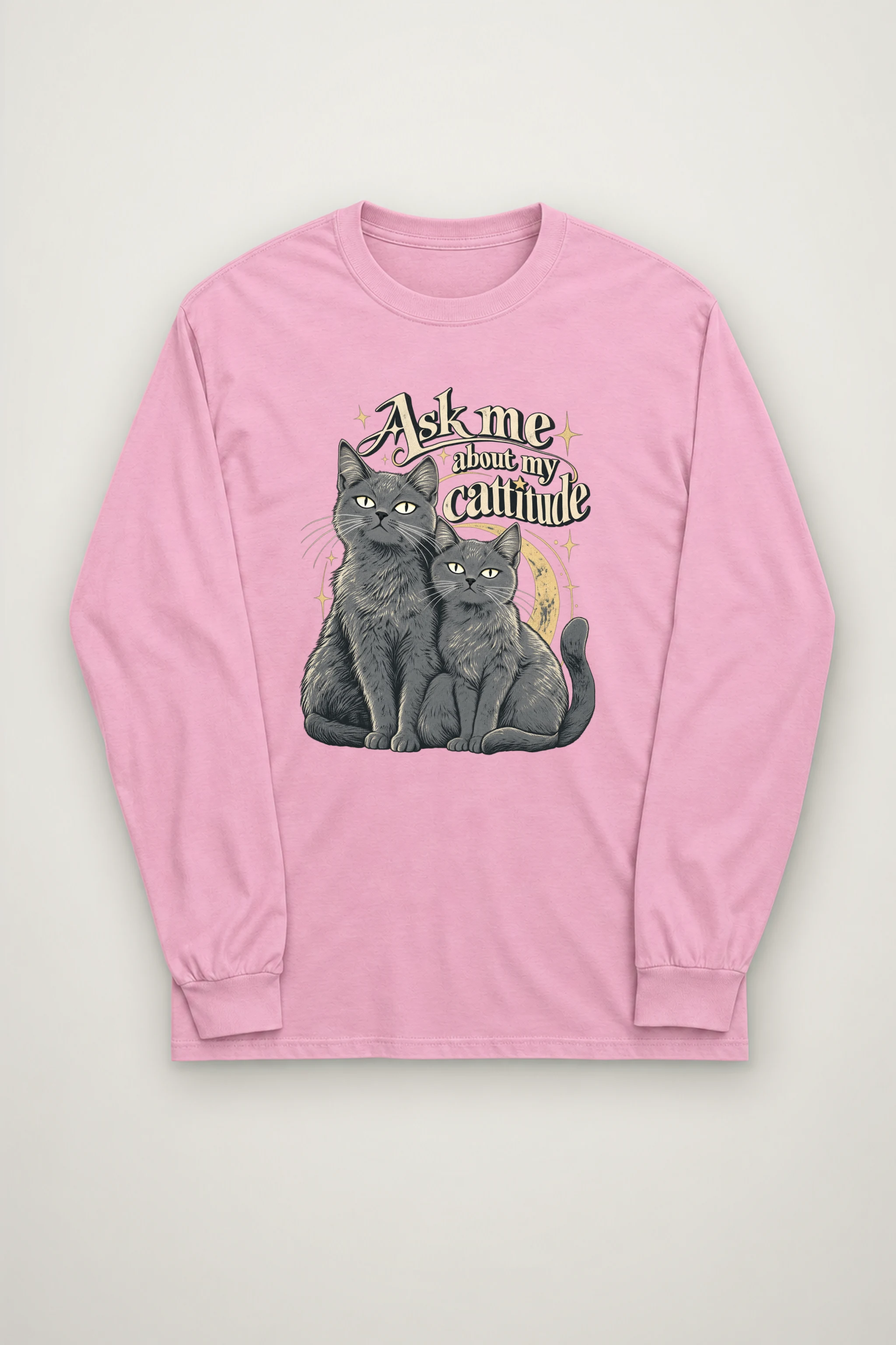 "Ask Me About My Cattitude" Unisex Longsleeve T-shirt