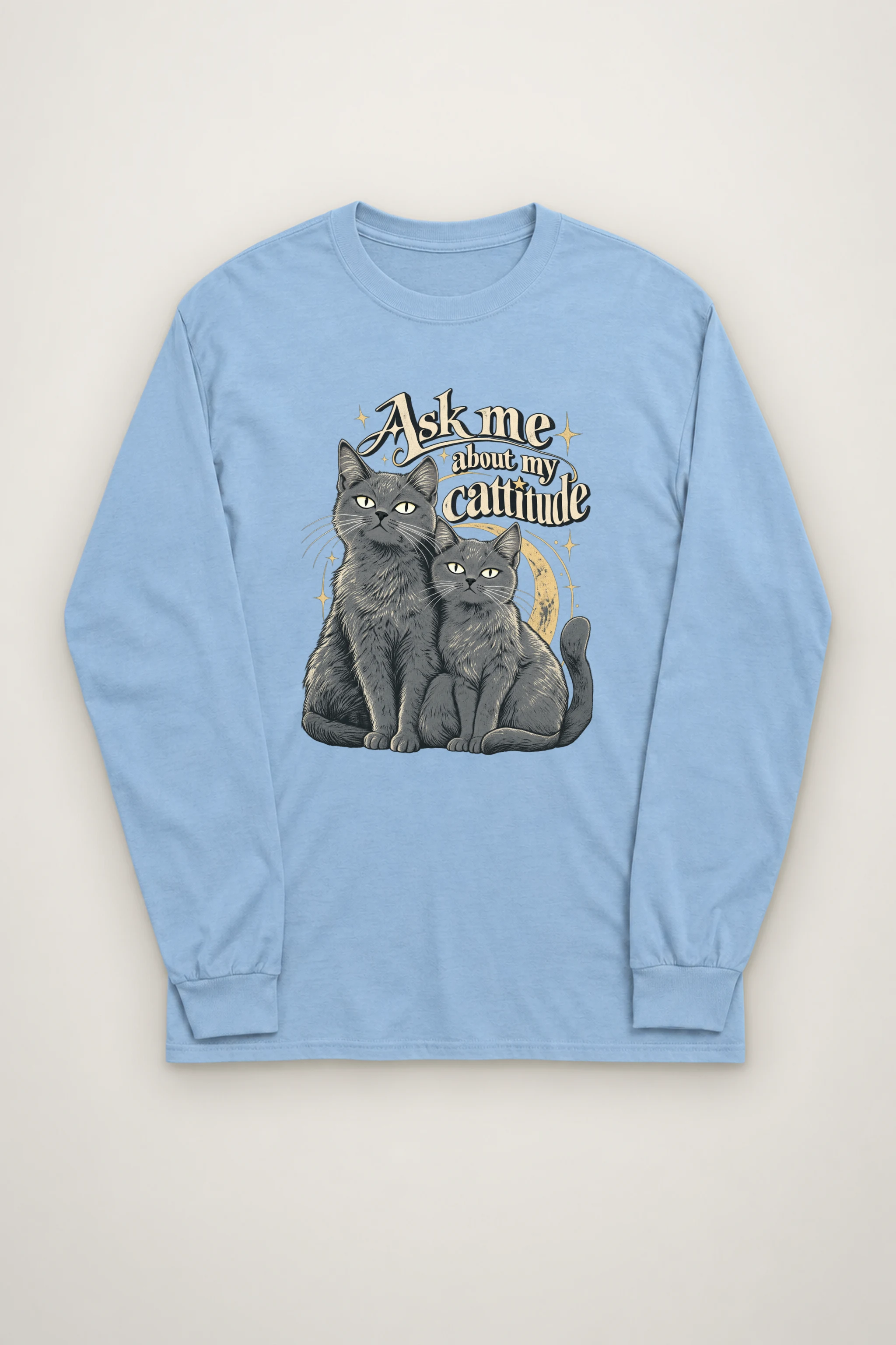 "Ask Me About My Cattitude" Unisex Longsleeve T-shirt