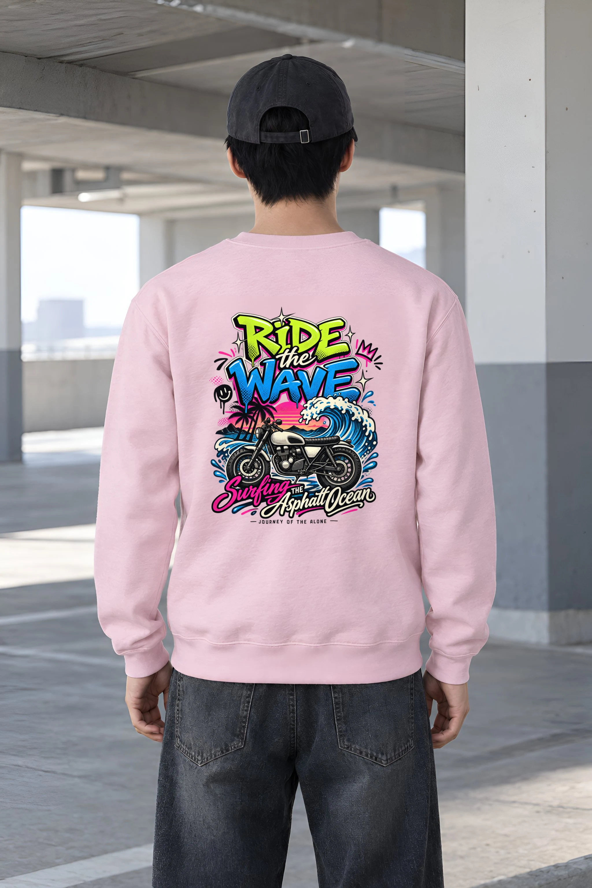 "Asphalt Ocean Journey" Heavy Blend Unisex Crewneck Sweatshirt