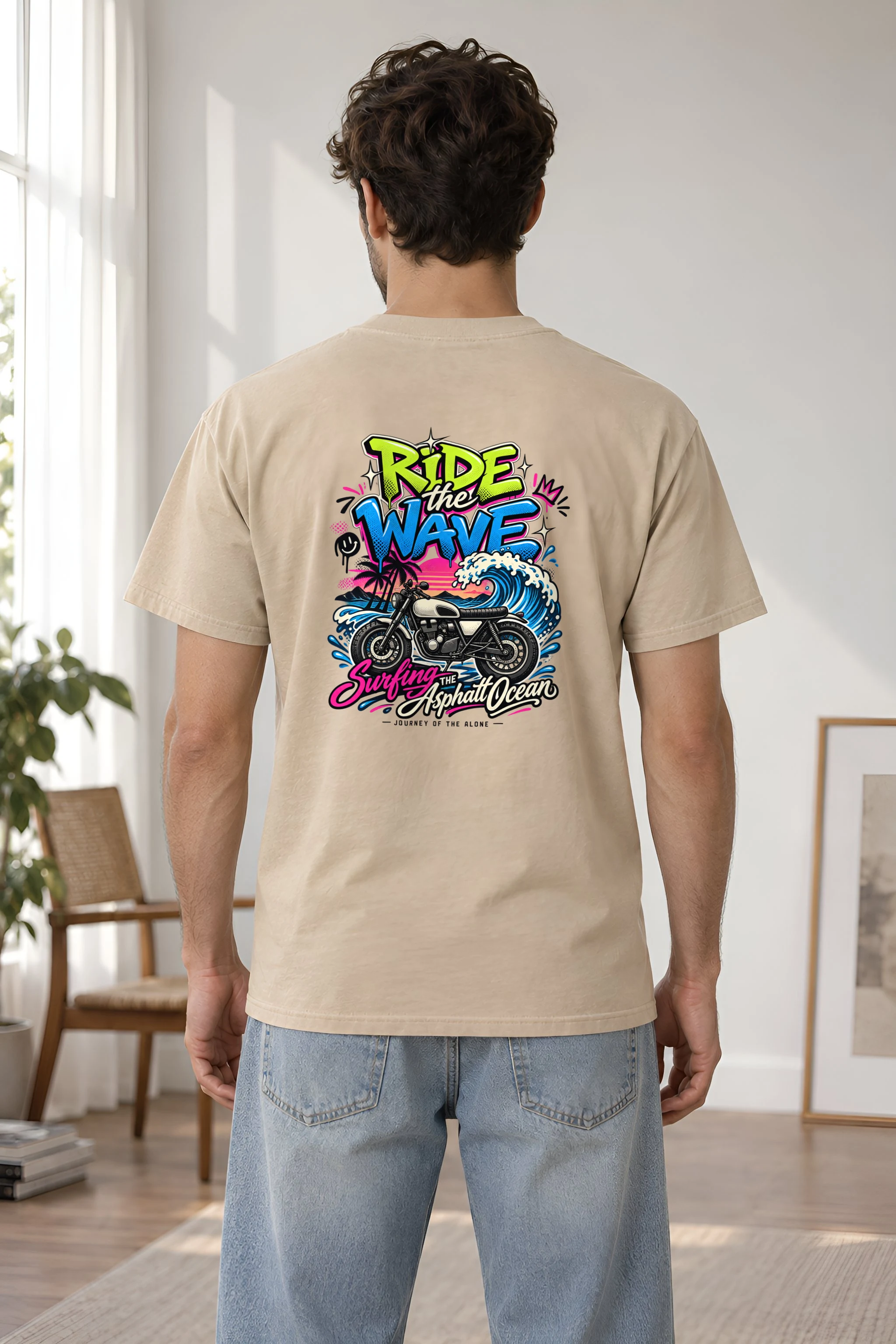 "Asphalt Ocean Journey" Heavyweight Unisex Crewneck T-shirt