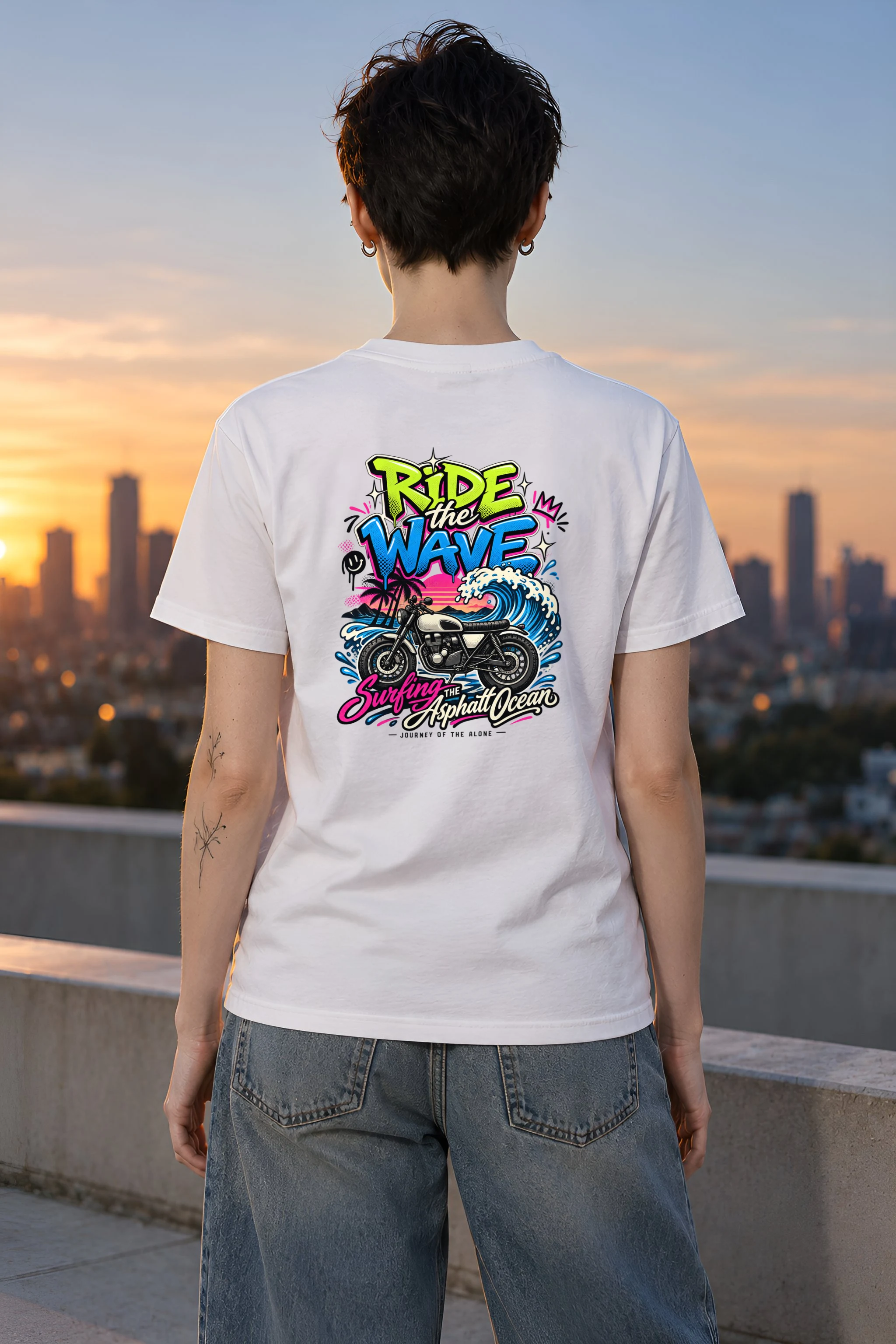 "Asphalt Ocean Journey" Heavyweight Unisex Crewneck T-shirt