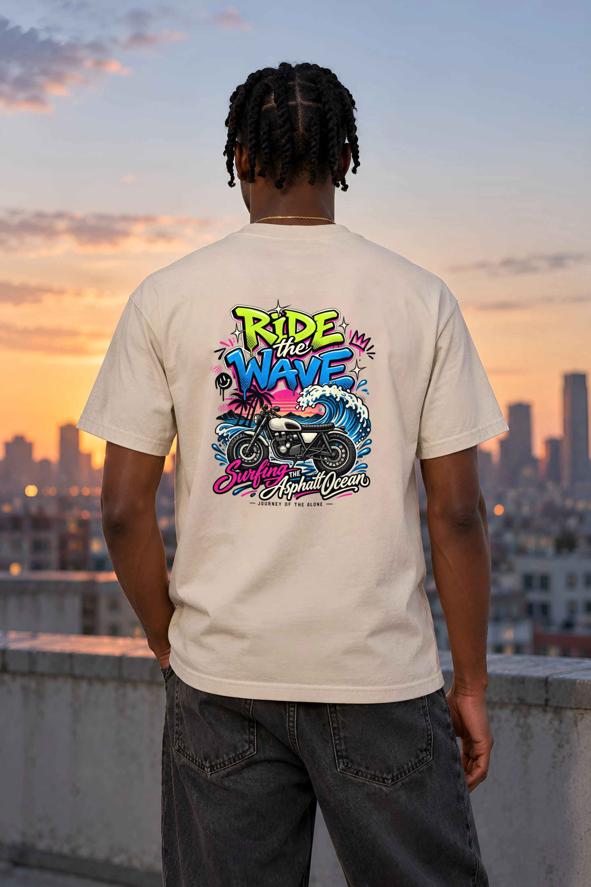 "Asphalt Ocean Journey" Heavyweight Unisex Crewneck T-shirt