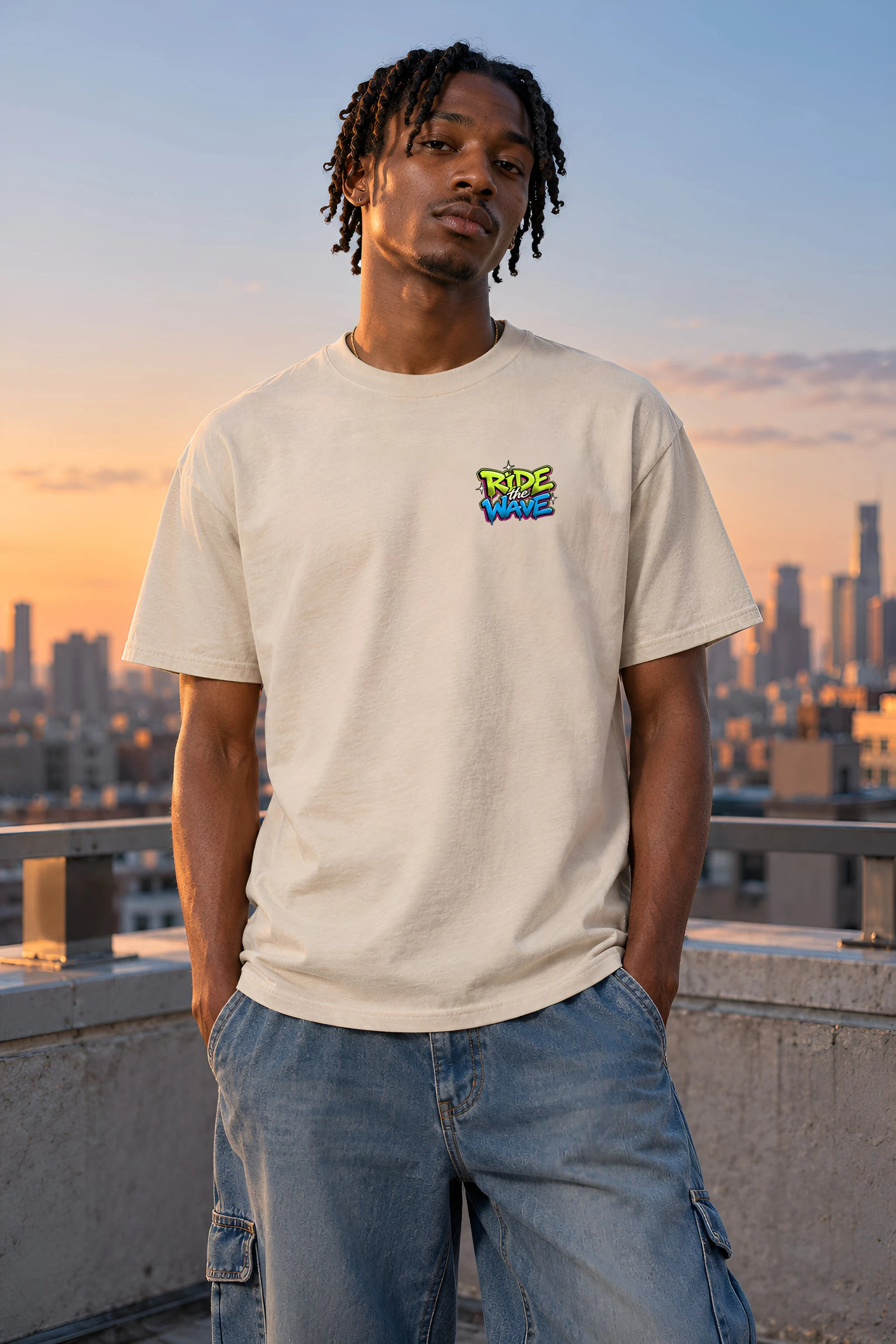 "Asphalt Ocean Journey" Heavyweight Unisex Crewneck T-shirt