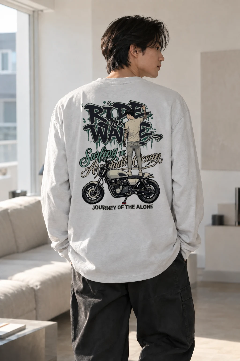 "Asphalt Ocean Journey" Unisex Longsleeve T-shirt | Gildan 2400